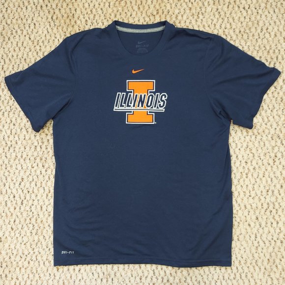 Nike Other - Nike Men's Adult Sz M Tee Shirt Regular Dri Fit Illinois Athletic Casual Short